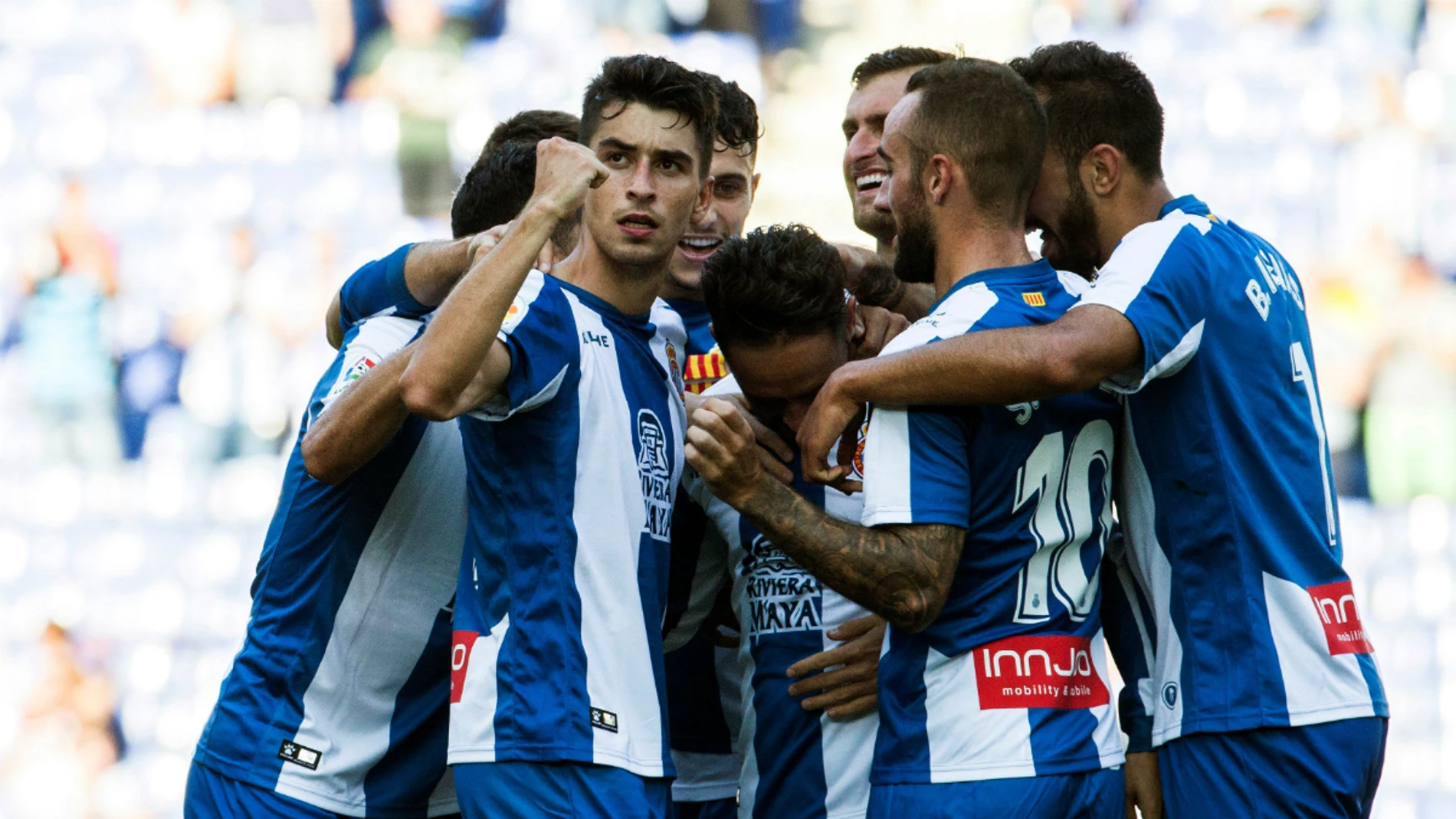 El Espanyol celebra un gol El Espanyol celebra un gol