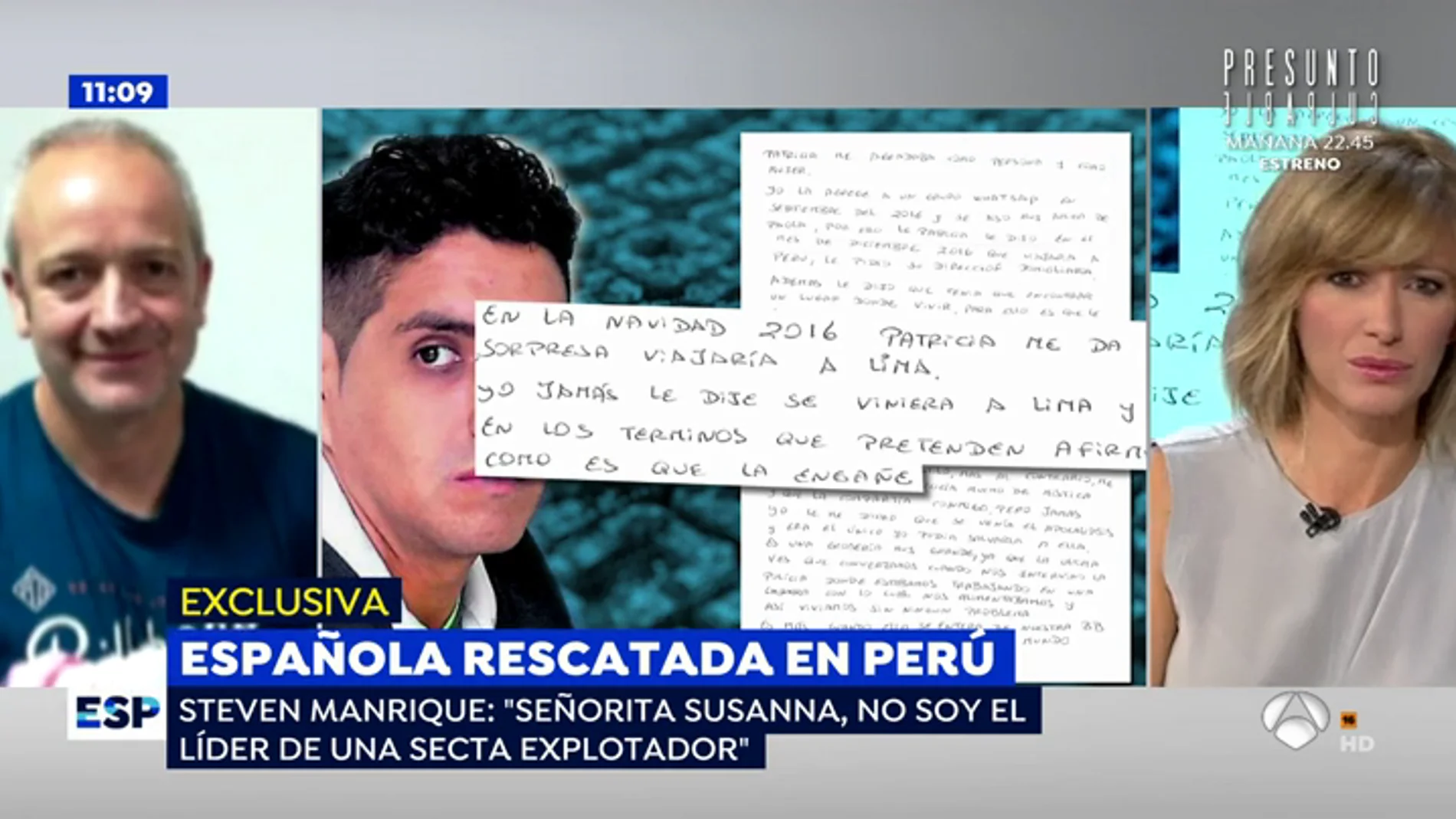 El gurú que captó a Patricia Aguilar en una secta en Perú escribe una carta a Susanna Griso: "Señorita periodista, no soy el líder de ninguna secta"