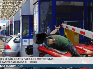 Los peajes serán gratis para los motoristas que los pasen bailando el limbo Los peajes serán gratis para los motoristas que los pasen bailando el limbo