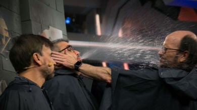 Santiago Segura, José Mota, Florentino Fernández y Pablo Motos juegan a '¿Quién tiene agua en la boca?' en 'El Hormiguero 3.0'