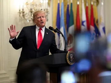 Donald Trump en la sala este de la Casa Blanca Donald Trump en la sala este de la Casa Blanca