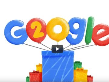 Pantallazo del doodle por los 20 años de Google