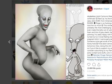 Jonathan Stryker transformado en Roger de 'American Dad' Jonathan Stryker transformado en Roger de 'American Dad'