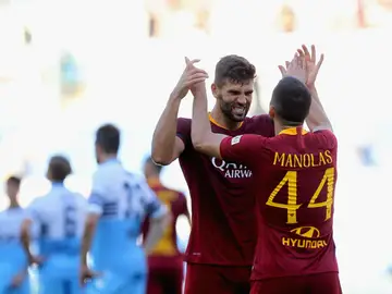 La Roma celebra un gol ante la Lazio La Roma celebra un gol ante la Lazio