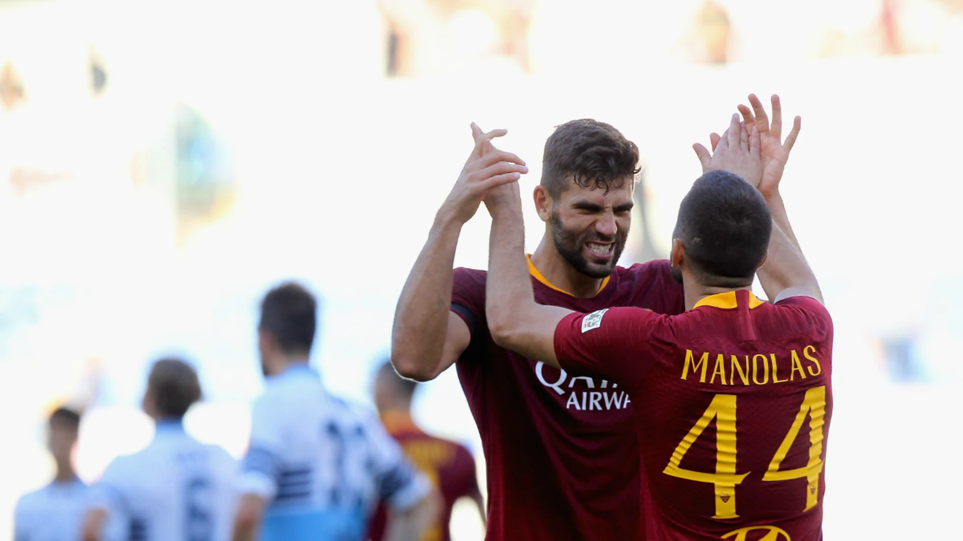 La Roma celebra un gol ante la Lazio La Roma celebra un gol ante la Lazio