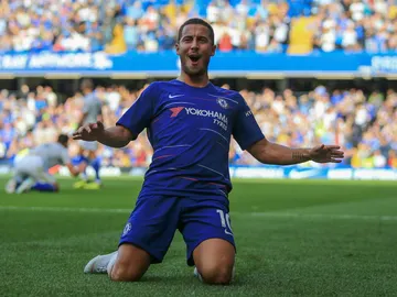 Eden Hazard celebra un gol Eden Hazard celebra un gol