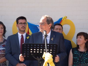 El presidente de la Generalitat, Quim Torra, en la Escuela Oficial de Idiomas de Lleida