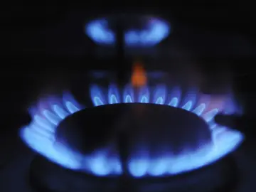 Un quemador de una cocina de gas Un quemador de una cocina de gas