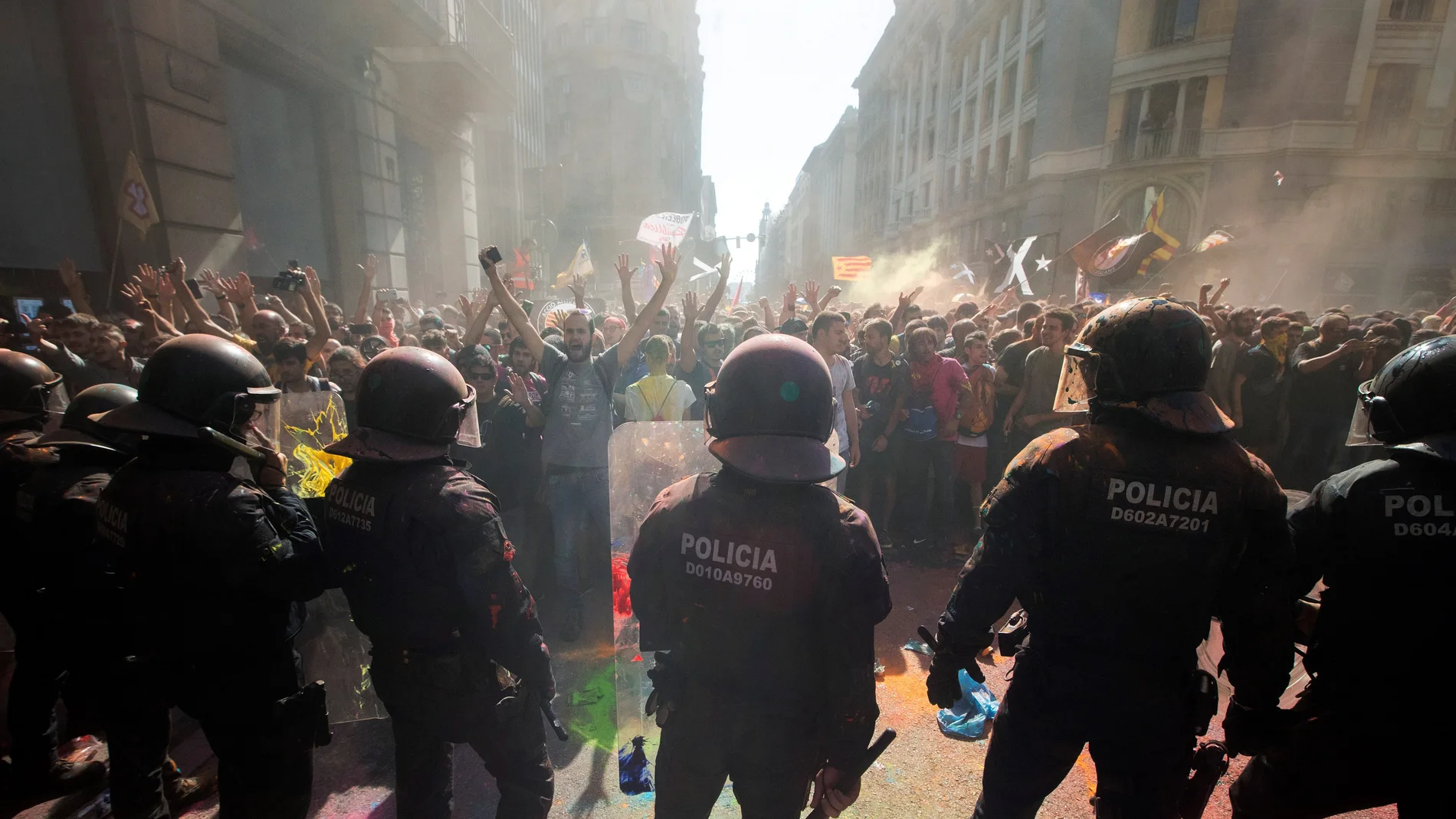 Los Mossos d´Esquadra han cargado en Barcelona contra grupos de independentistas