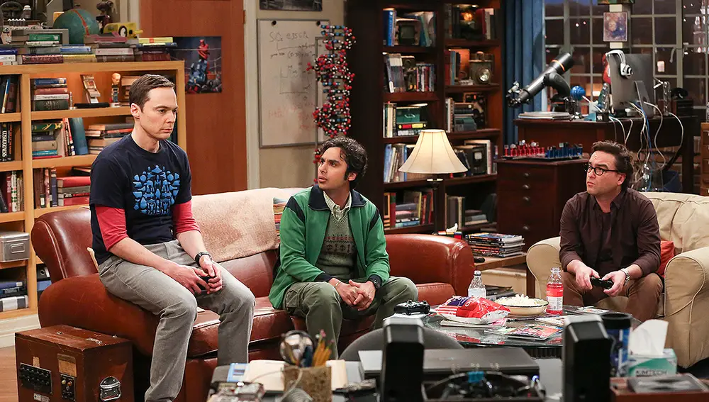 Sheldon, Raj y Leonard en 'The Big Bang Theory'