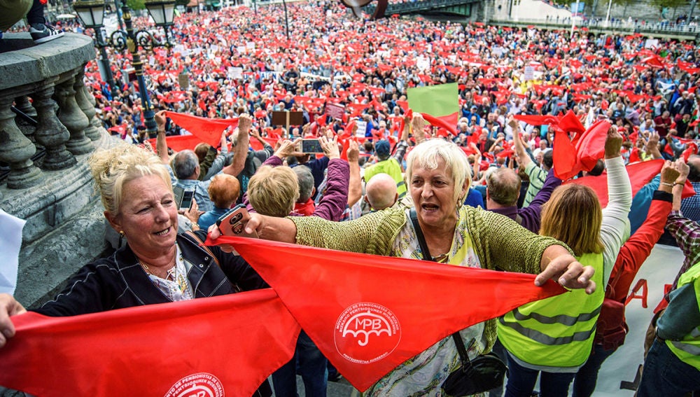 Protestas de los pensionistas en Bilbao