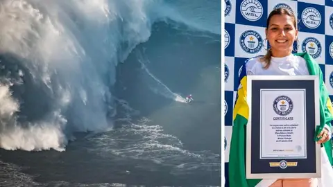 Maya Gabeira y su récord en Nazaré Maya Gabeira y su récord en Nazaré