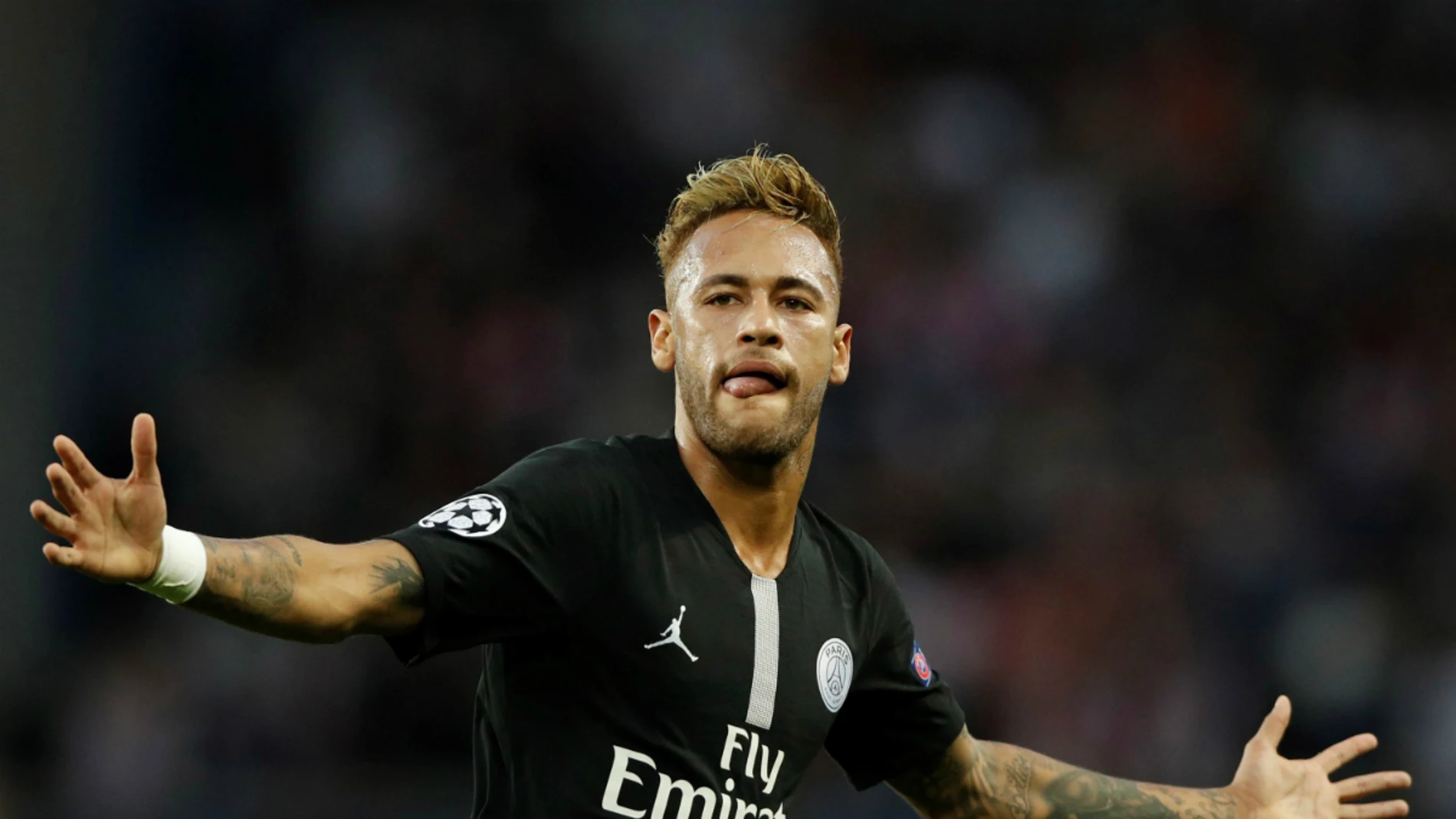 Neymar celebra un gol con el PSG Neymar celebra un gol con el PSG