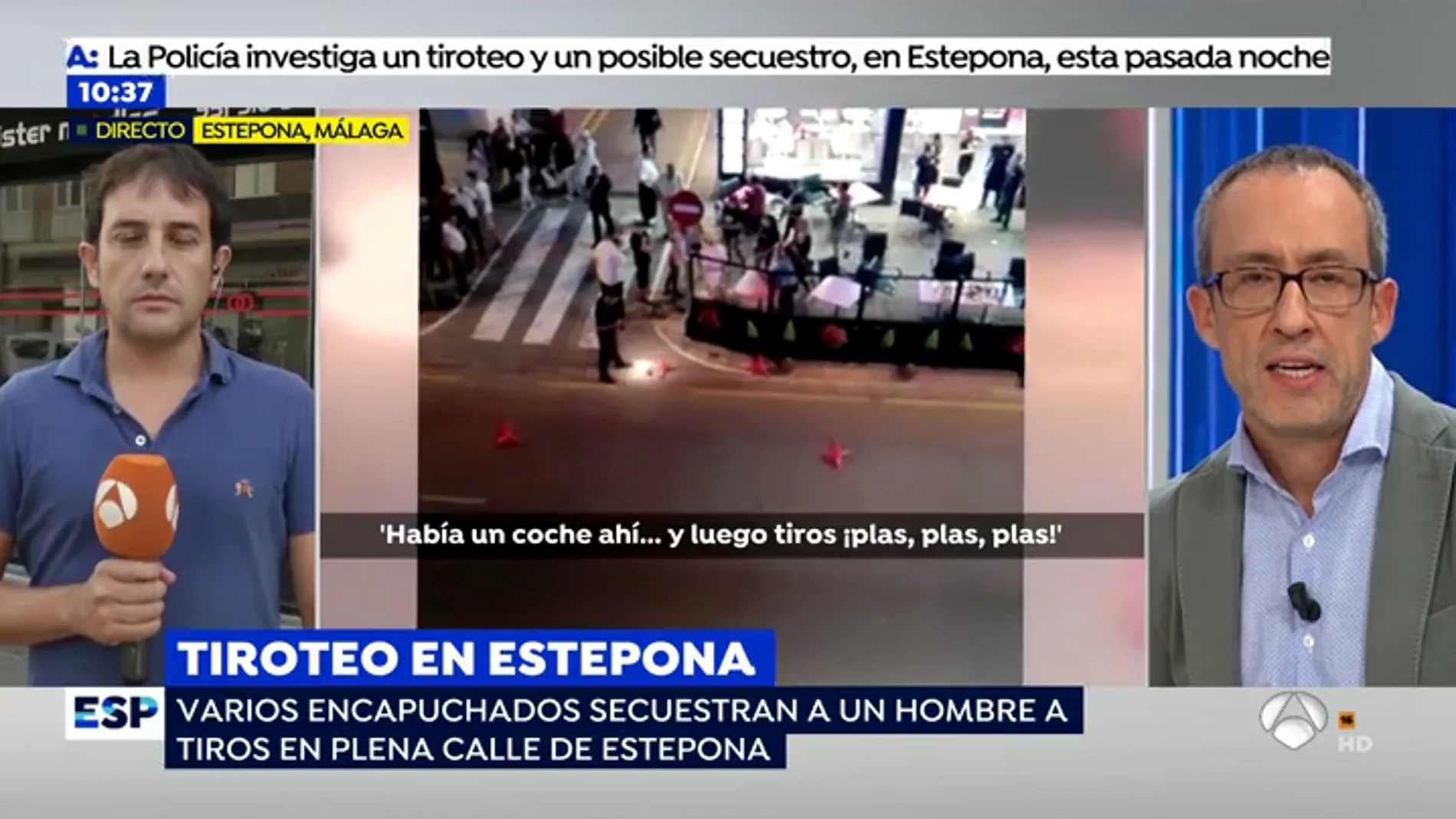 Testigos del secuestro de Estepona: "La gente se escondió debajo de las mesas al   escuchar los disparos"