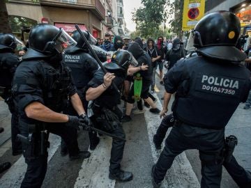 Fotografía de archivo de los Mossos d'Esquadra en una manifestación