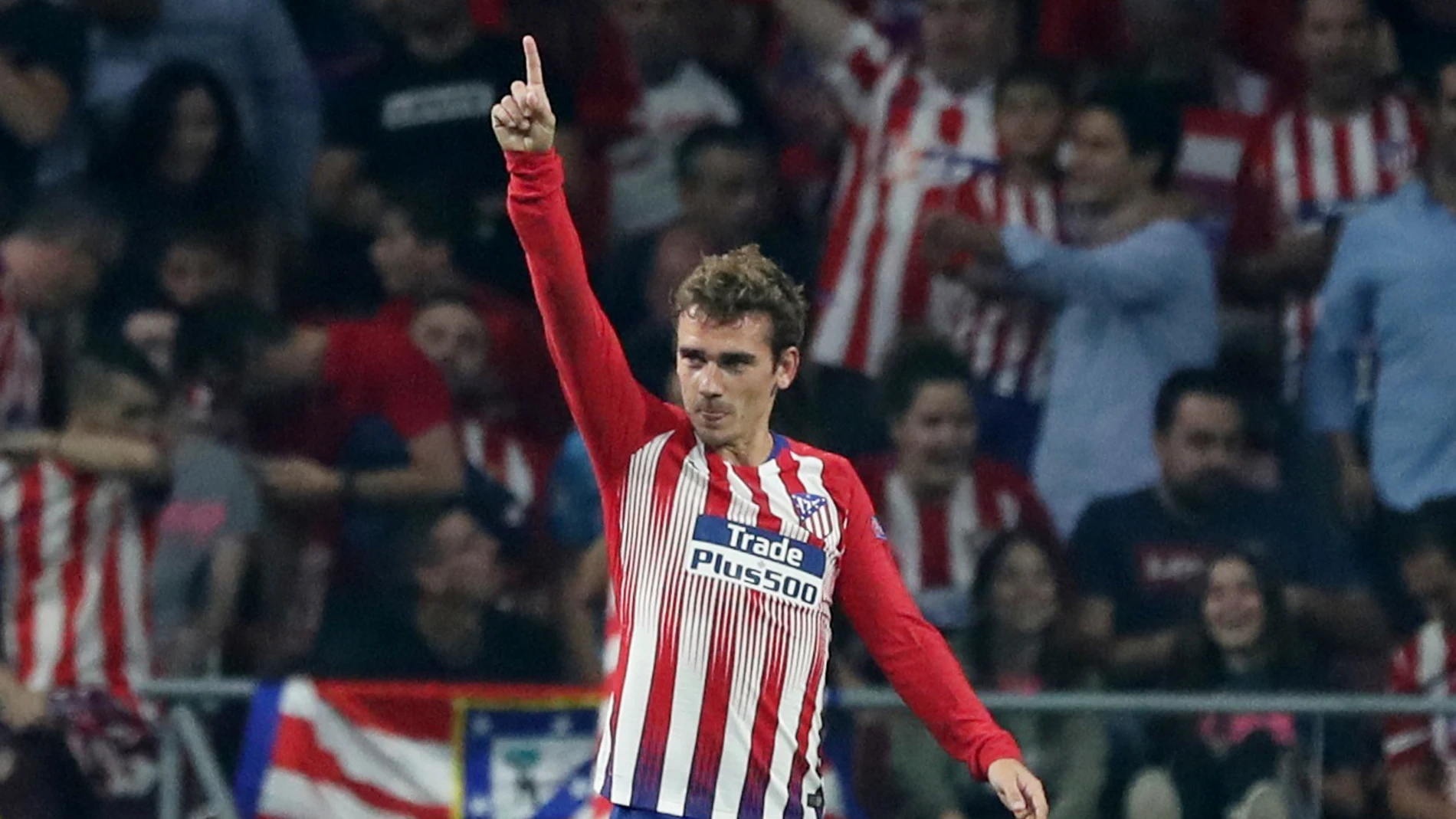 Griezmann celebra uno de sus goles con el Atlético Griezmann celebra uno de sus goles con el Atlético