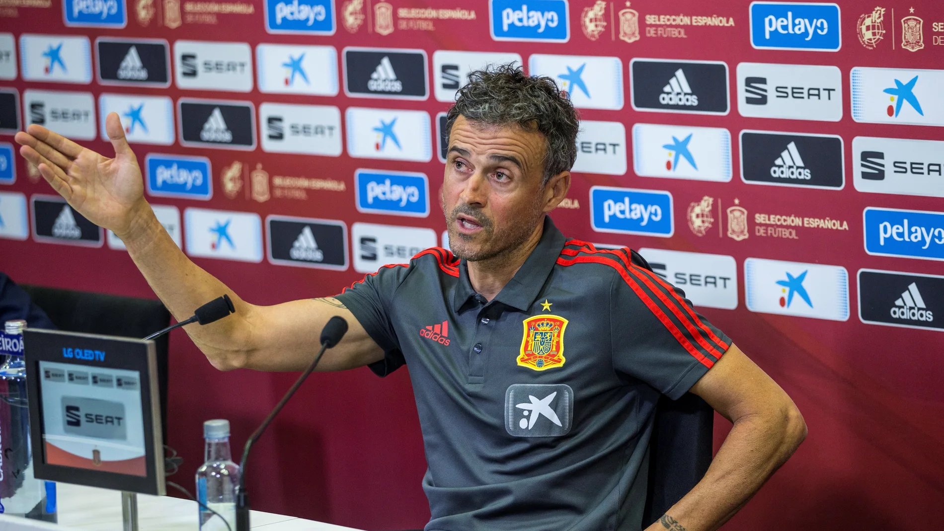 Luis Enrique, en su rueda de prensa en Las Rozas Luis Enrique, en su rueda de prensa en Las Rozas