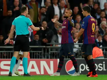 Arturo Vidal en el partido contra el Tottenham Arturo Vidal en el partido contra el Tottenham