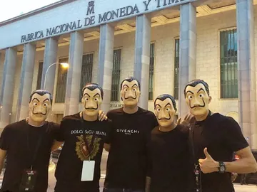 Los jugadores de España, en el 'escape room' de La Casa de Papel Los jugadores de España, en el 'escape room' de La Casa de Papel