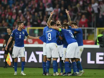 Italia celebra un gol Italia celebra un gol