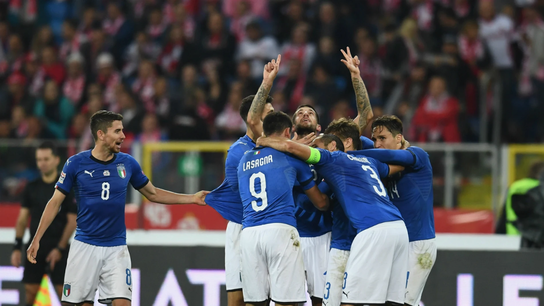 Italia celebra un gol Italia celebra un gol