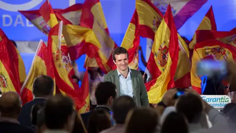 El líder del PP, Pablo Casado en un acto en Málaga El líder del PP, Pablo Casado en un acto en Málaga