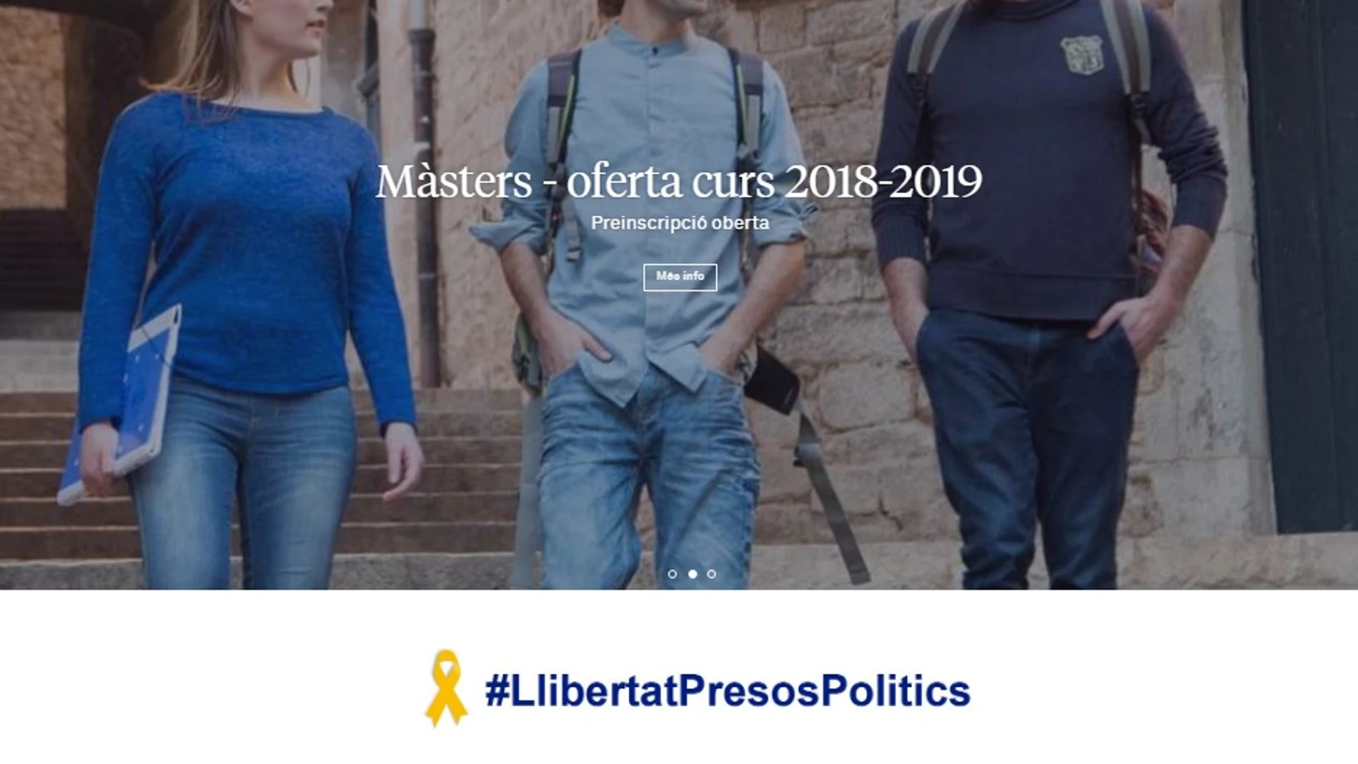 Imagen de la web de la Universidad de Girona Imagen de la web de la Universidad de Girona