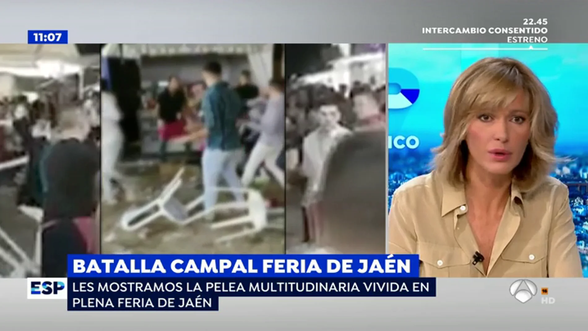 VÍDEO: Batalla campal por un empujón entre un grupo de jóvenes en la Feria de San Lucas