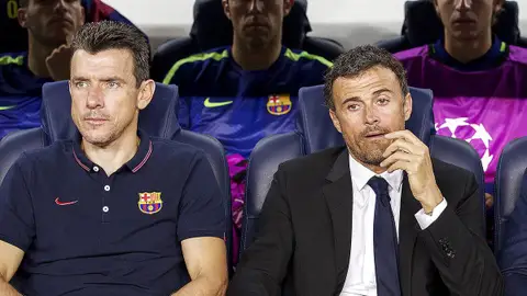 Luis Enrique con Juan Carlos Unzué en una imagen de archivo Luis Enrique con Juan Carlos Unzué en una imagen de archivo