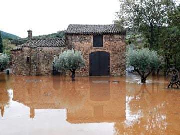 Imagen de una zona afectada por las inundaciones en el río Argens