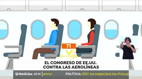 El Congreso de Estados Unidos aprueba una norma que establece una distancia mínima en los asientos de avión El Congreso de Estados Unidos aprueba una norma que establece una distancia mínima en los asientos de avión
