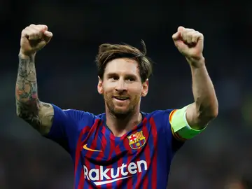 Messi celebra un gol con el Barcelona Messi celebra un gol con el Barcelona