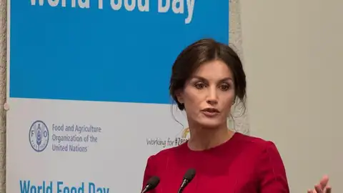 La reina Letizia durante su intervención en la ceremonia del Día Mundial de la Alimentación La reina Letizia durante su intervención en la ceremonia del Día Mundial de la Alimentación