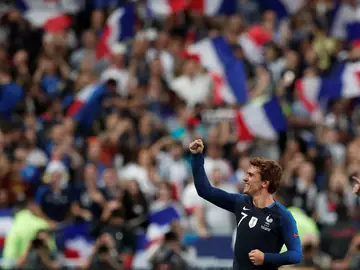 Griezmann celebra uno de sus goles contra Alemania Griezmann celebra uno de sus goles contra Alemania
