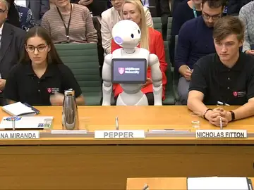 Los diputados del Parlamento Británico toman declaración a un robot Los diputados del Parlamento Británico toman declaración a un robot
