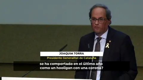Torra critica al "hooligan" de Felipe VI y al Gobierno y pide mediación internacional Torra critica al "hooligan" de Felipe VI y al Gobierno y pide mediación internacional