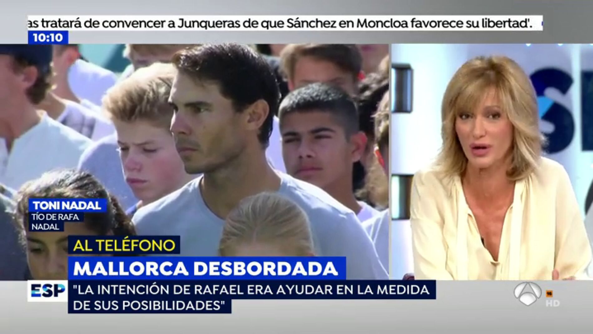 Toni Nadal: "No es correcto decir que Rafa Nadal es una de las personas que m&aacute;s ha ayudado en las inundaciones"