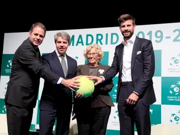 Gerard Piqué, en la presentación de la nueva Copa Davis de Madrid. Gerard Piqué, en la presentación de la nueva Copa Davis de Madrid.