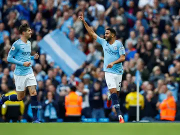 Mahrez celebra su golazo contra el Burnley Mahrez celebra su golazo contra el Burnley