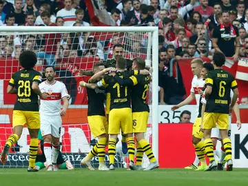 El Borussia Dortmund celebra un gol El Borussia Dortmund celebra un gol