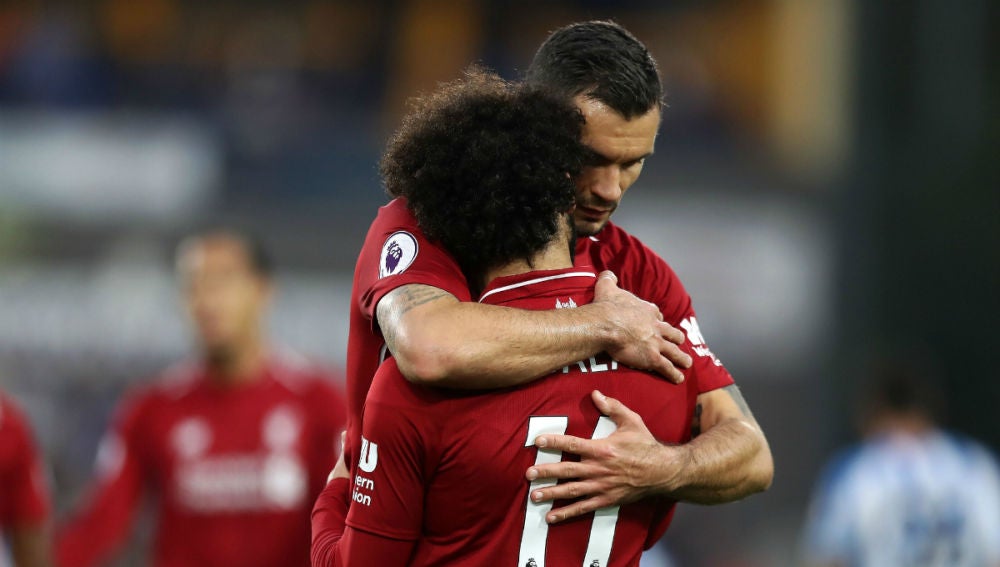Salah celebra un gol