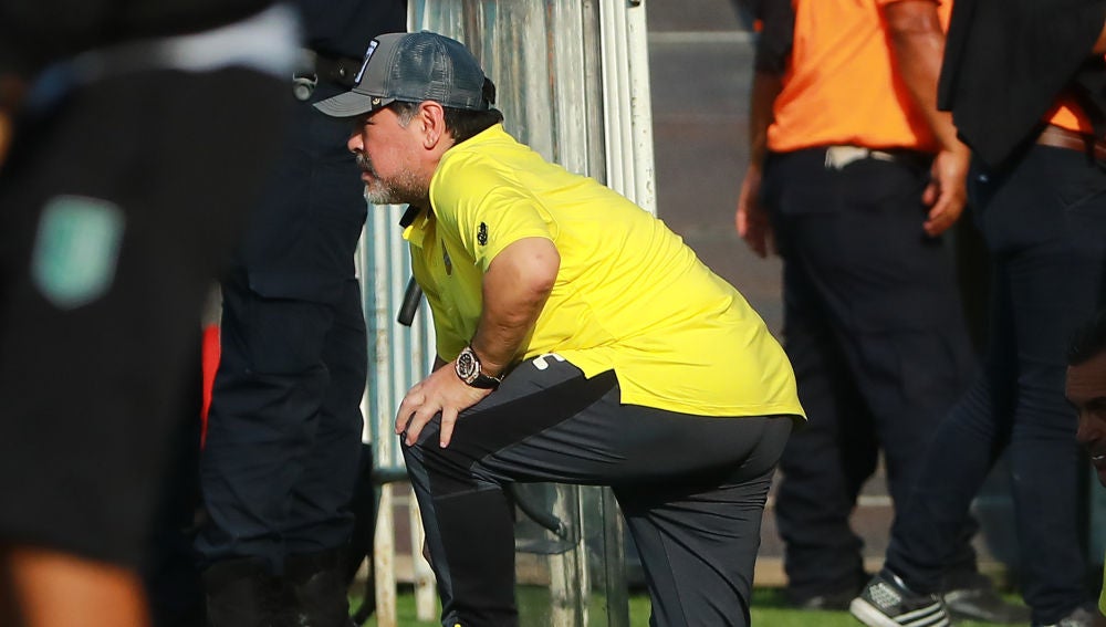 Maradona, durante un partido del Dorados de Sinaloa
