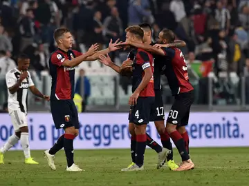El Génova celebra un gol ante la Juventus El Génova celebra un gol ante la Juventus