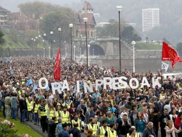 Manifestación a favor de los presos de ETA en San Sebastián
