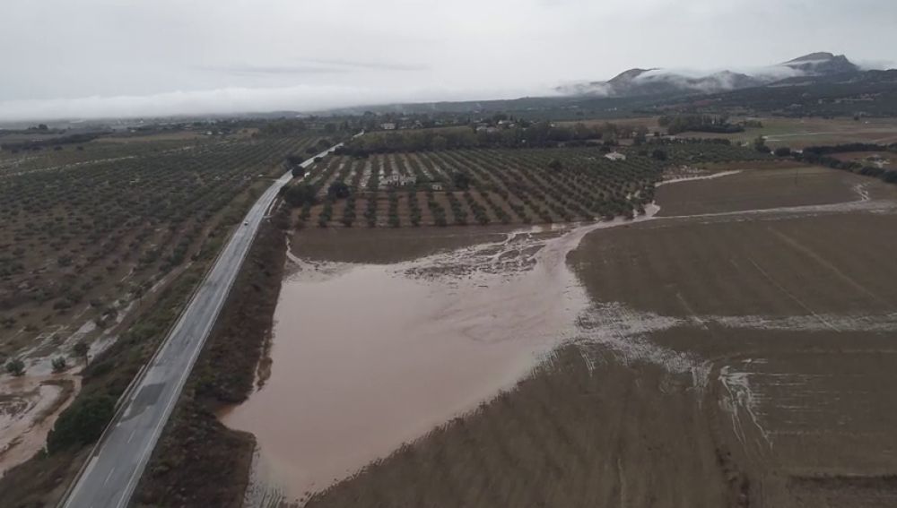 Las imágenes de Campillos tras las torrenciales lluvias, a vista de dron