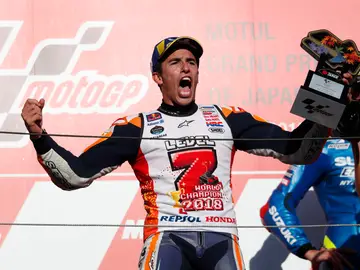 Marc Márquez, exultante tras ganar su séptimo mundial Marc Márquez, exultante tras ganar su séptimo mundial