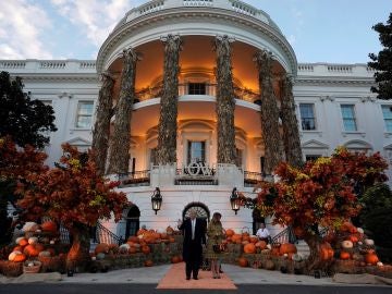 Imagen de la Casa Blanca celebrando Halloween