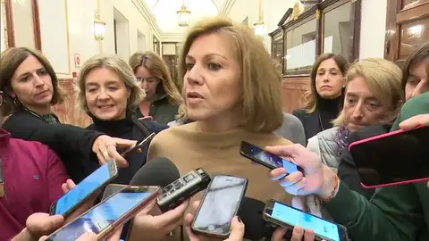 Cospedal, sobre sus conversaciones con Villarejo: "La única diferencia es que algunos han mentido y otros no hemos mentido nunca" Cospedal, sobre sus conversaciones con Villarejo: "La única diferencia es que algunos han mentido y otros no hemos mentido nunca"