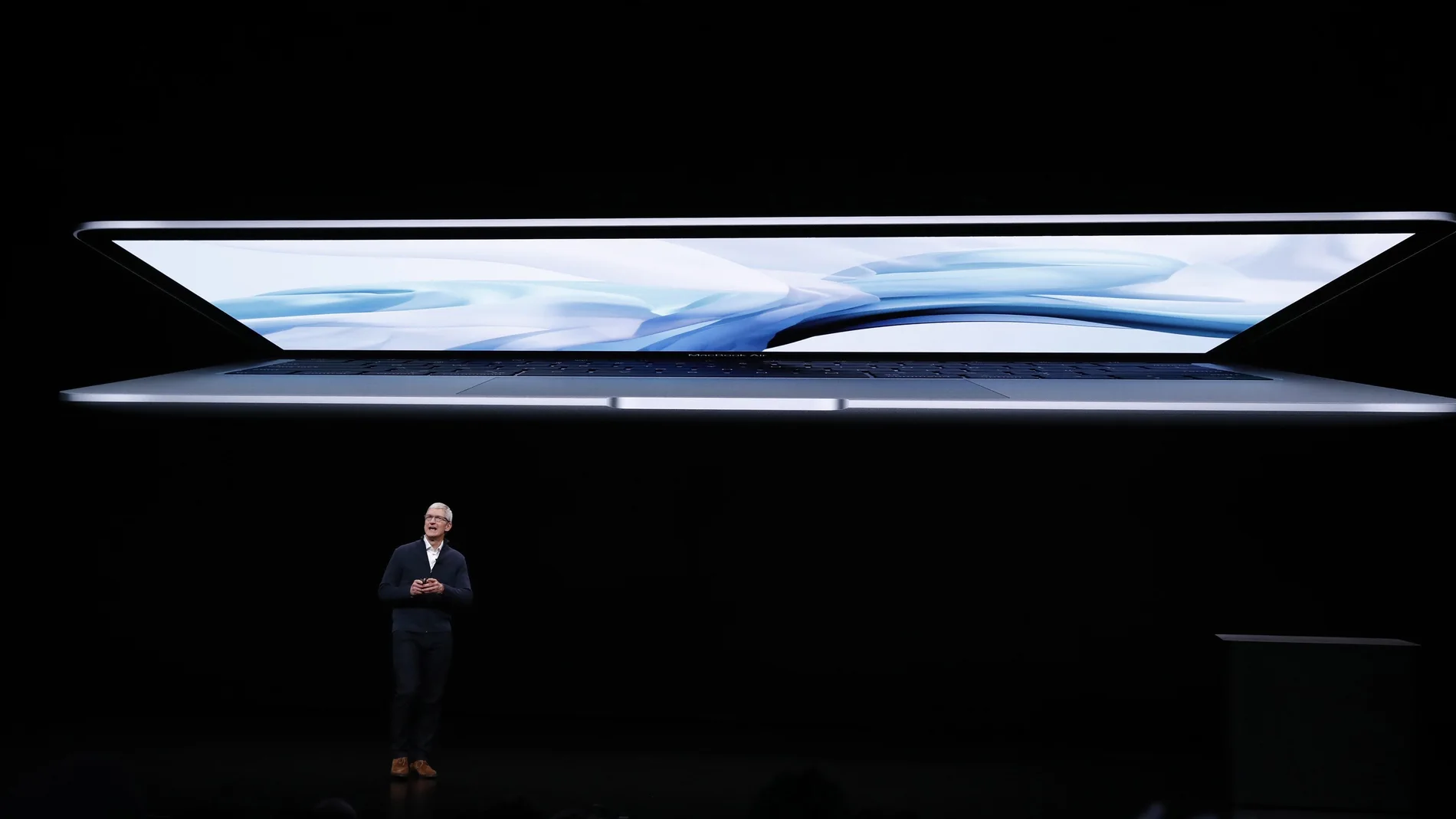 El consejero delegado de Apple, Tim Cook, ofrece un discurso durante el evento El consejero delegado de Apple, Tim Cook, ofrece un discurso durante el evento