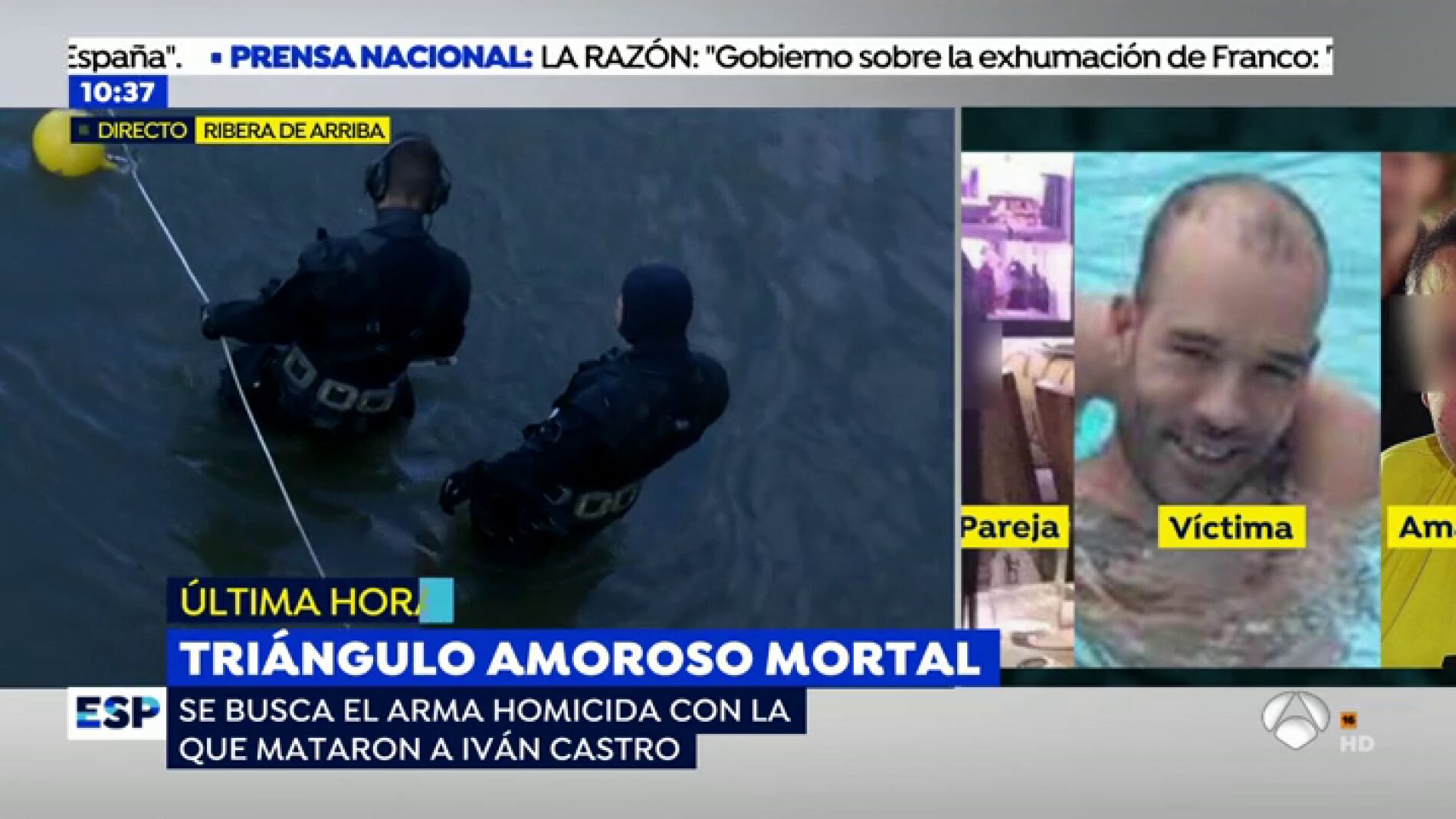 Operativo de b&uacute;squeda del arma del crimen de Langreo.